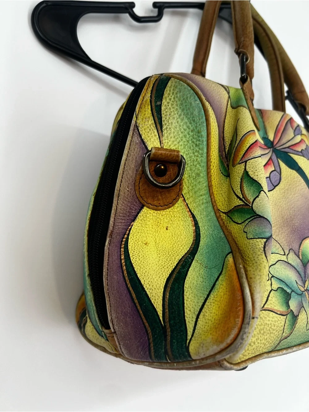 Anna by Anuschka hand-painted leather satchel bag in the 